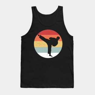 Karate Retro Vintage 70s 80s Silhouette Distressed Tank Top